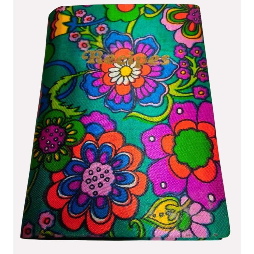 New Vintage Floral Recipe Organizer Binder With Dividers Blank Pages NOS